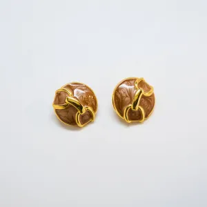 Vintage Taupe Chain Link Earrings