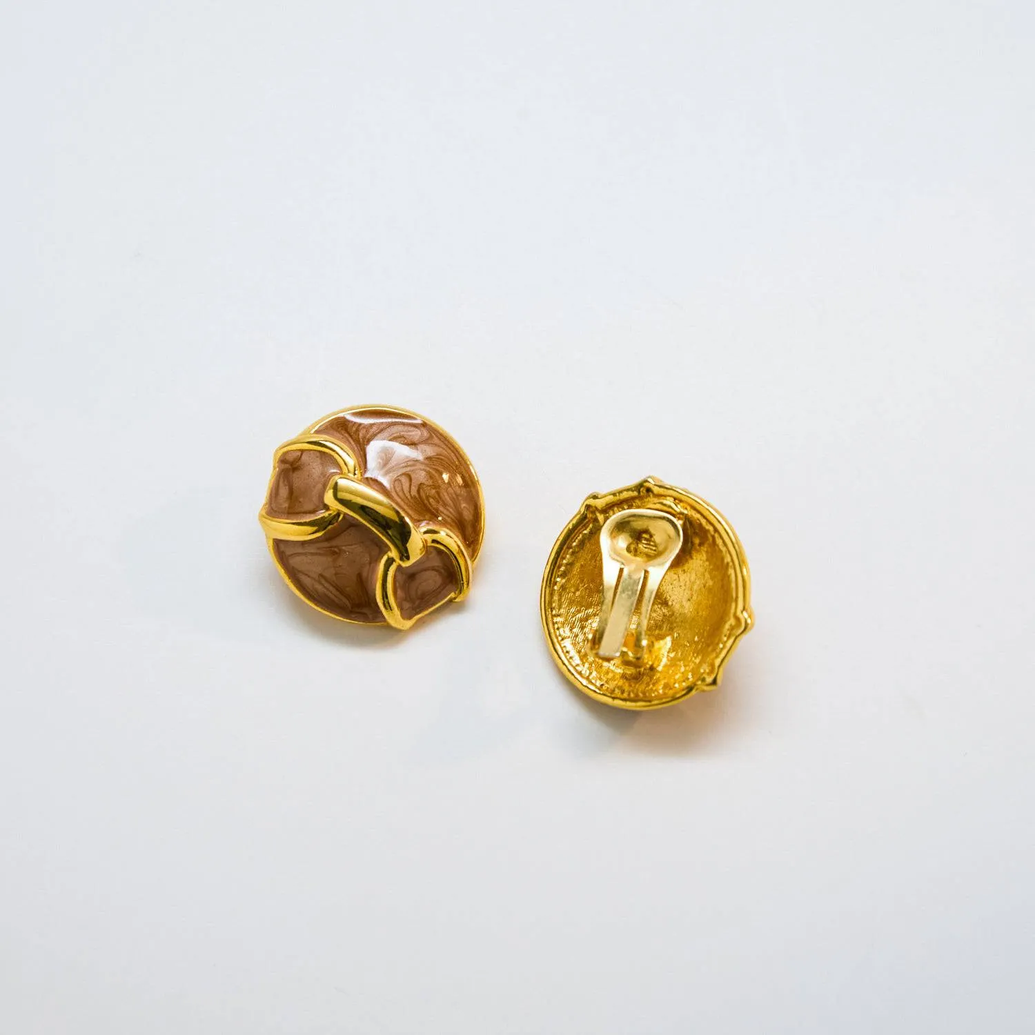 Vintage Taupe Chain Link Earrings