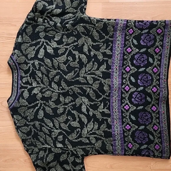 Vintage Wool Blend Skyr Floral Cardigan