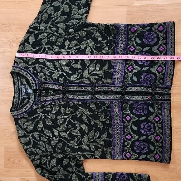 Vintage Wool Blend Skyr Floral Cardigan