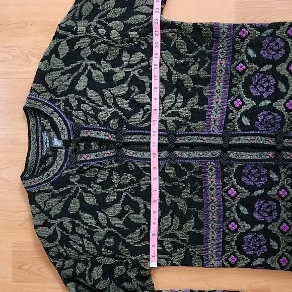 Vintage Wool Blend Skyr Floral Cardigan