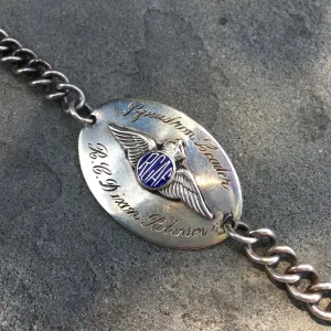 Vintage WW II Royal Canadian Air Force Squadron Leader RCAF Silver Bracelet