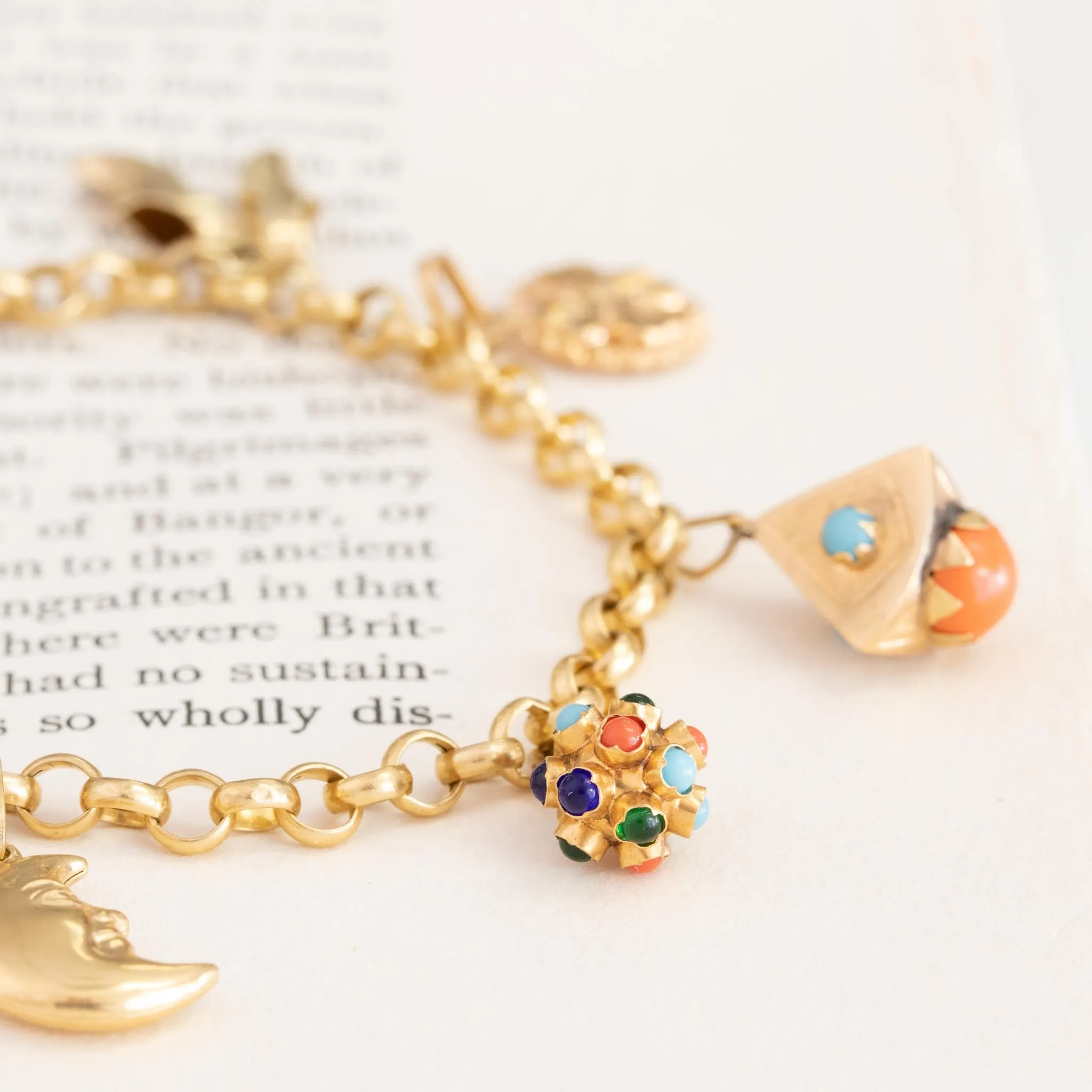 Vintage Yellow Gold Charm Bracelet