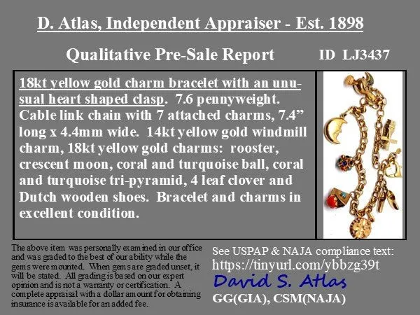 Vintage Yellow Gold Charm Bracelet