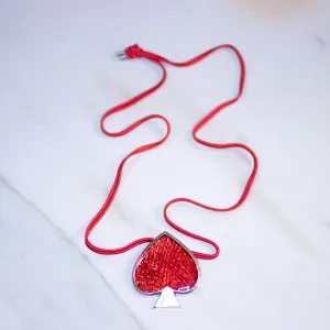 Vintage Yves Saint Laurent Red Spade Pendant Brooch