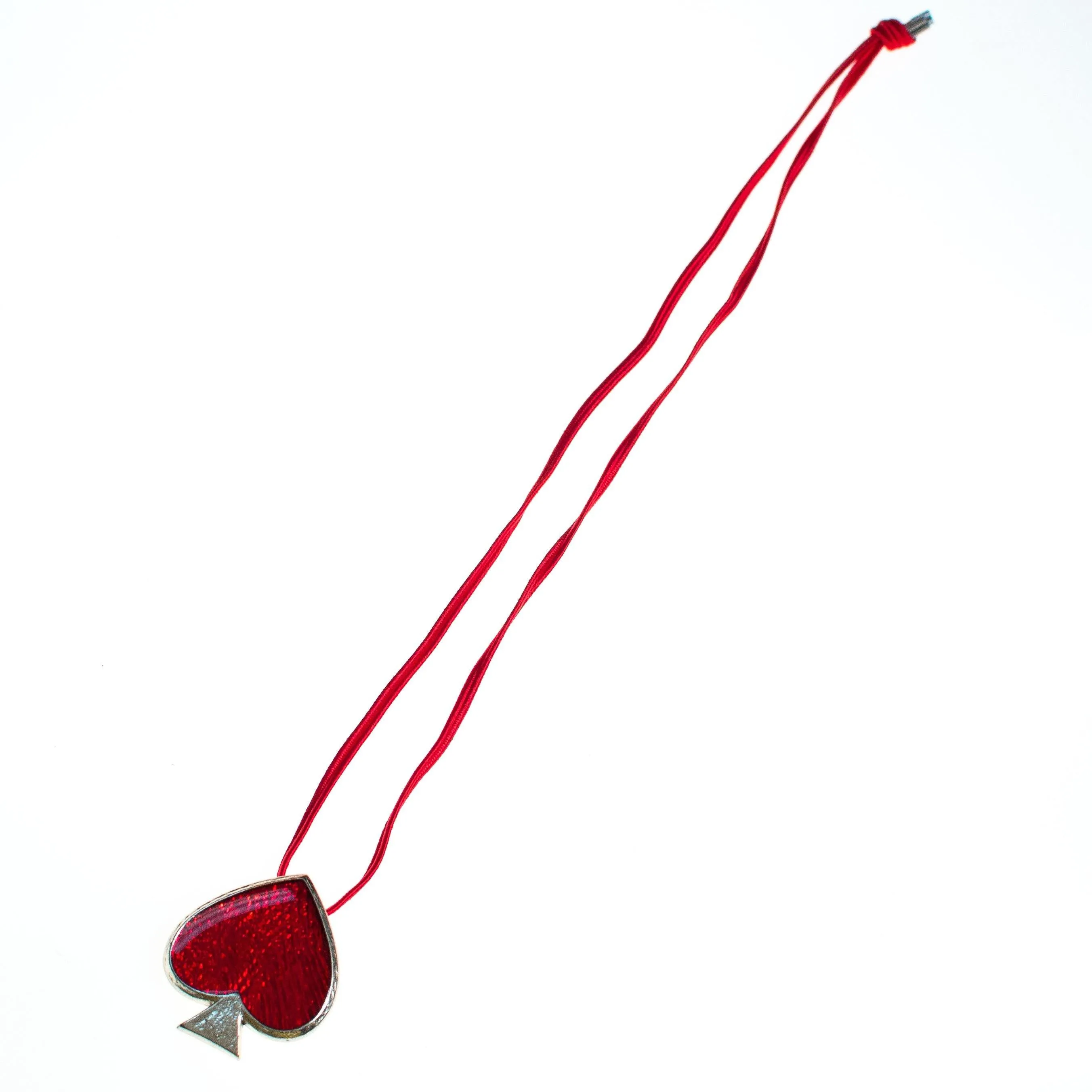 Vintage Yves Saint Laurent Red Spade Pendant Brooch
