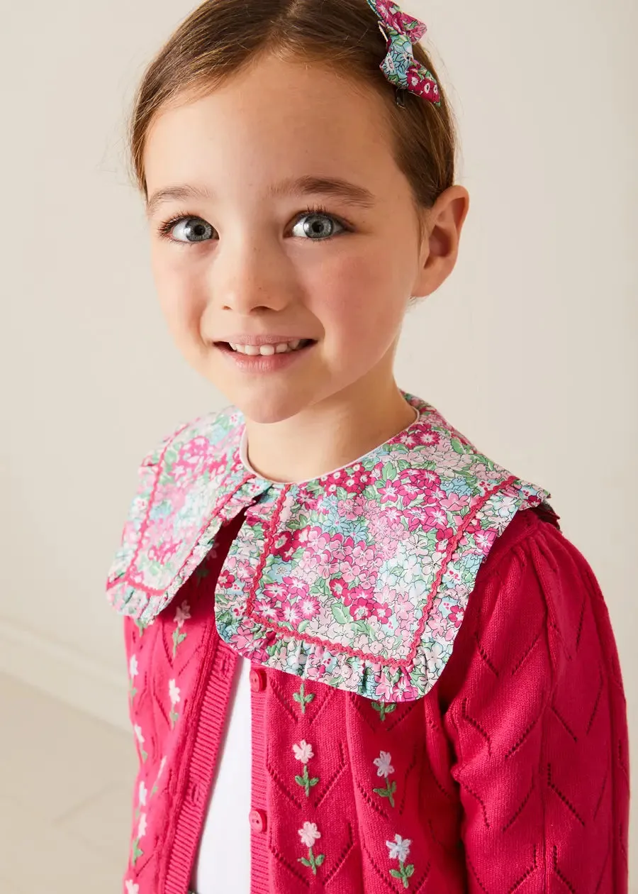 Viola Floral Bib Collar Top in Pink (2-10yrs)