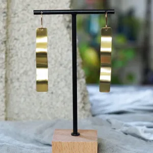 Wavy Brass Abstract Earrings