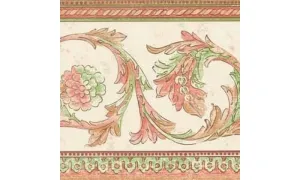 White Red Green Floral Swirls SR105213B Wallpaper Border