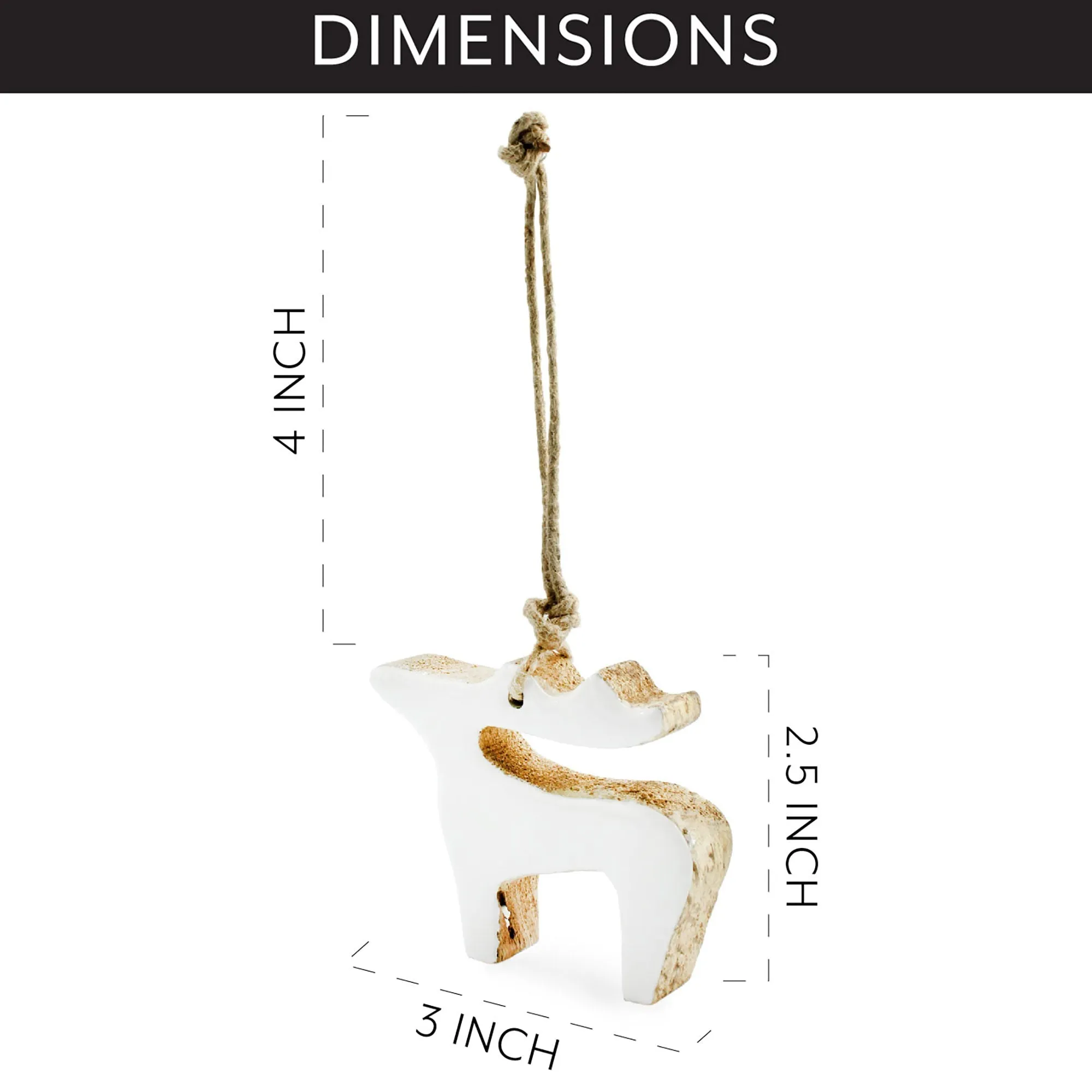 White Reindeer Christmas Ornaments (Case of 600)