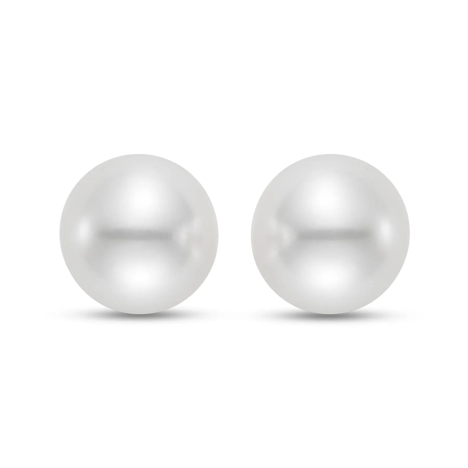 White South Sea Cultured Pearl Stud Earrings in 14K White Gold