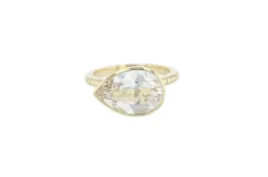 White Topaz Pear Cut Jollie Ring